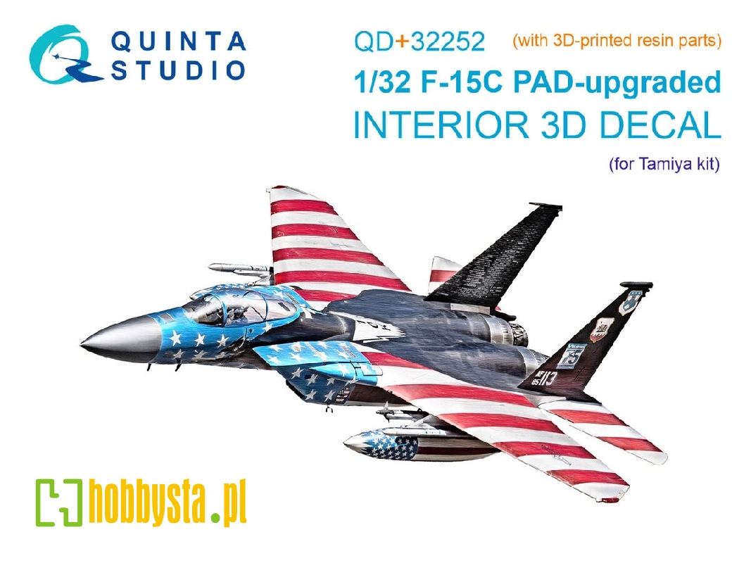 Mcdonnell Douglas F-15 C Pad-upgraded - 3d-printed & Coloured Interior On Decal Paper With 3d-printed Resin Parts (For Tamiya Ki