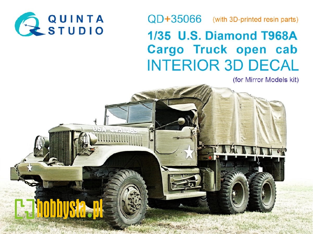 U.S. Diamond T 968a (Open Cab) - 3d-printed & Coloured Interior With 3d-printed Resin Parts (For Mirror Models Kits) - image 1