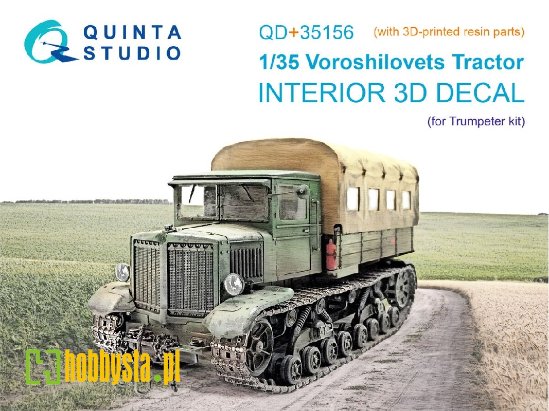 Voroshilovets Tractor - 3d-printed & Coloured Interior On Decal Paper With 3d-printed Resin Parts (For Trumpeter Kits) - image 1