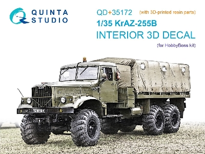 Kraz-255b - 3d-printed & Coloured Interior With 3d-printed Resin Parts (For Hobby Boss Kits) - image 1