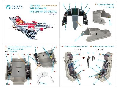 Dassault Rafale C/M - 3d-printed & Coloured Interior With 3d-printed Resin Parts (For Revell Kits) - image 10
