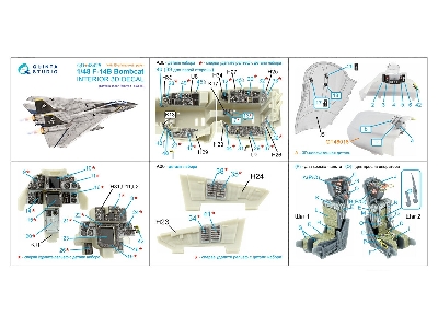 Grumman F-14 B Tomcat - 3d-printed & Coloured Interior On Decal Paper With 3d-printed Resin Part (For Tamiya F-14 D Kit) - image