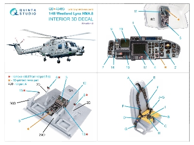 Westland Lynx Hma.8 - 3d-printed & Coloured Interior With 3d-printed Resin Parts (For Airfix Kits) - image 10