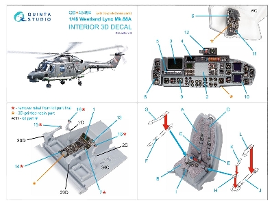 Westland Lynx Mk.88a - 3d-printed & Coloured Interior With 3d-printed Resin Parts (For Airfix Kits) - image 10