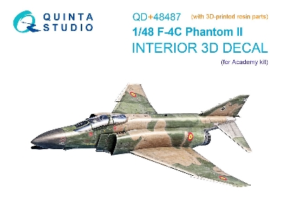 F-4 C Phantom Ii - 3d-printed & Coloured Interior On Decal Paper With 3d-printed Resin Part (For Academy Kits) - image 1