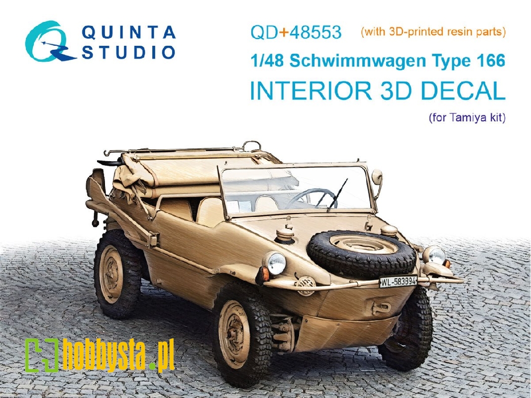 Schwimmwagen Type 166 - 3d-printed & Coloured Interior On Decal Paper With 3d-printed Resin Parts (For Tamiya Kits) - image 1
