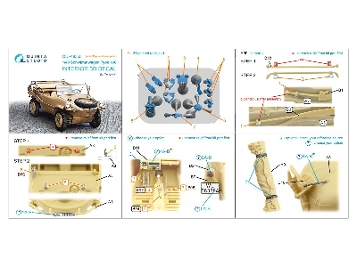 Schwimmwagen Type 166 - 3d-printed & Coloured Interior On Decal Paper With 3d-printed Resin Parts (For Tamiya Kits) - image 2