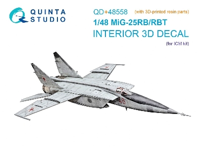 Mig-25 Rb / Rbt - 3d-printed & Coloured Interior On Decal Paper With 3d-printed Resin Parts (For Icm Kits) - image 1