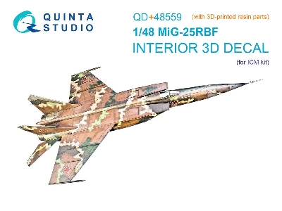 Mig-25 Rbf - 3d-printed & Coloured Interior On Decal Paper With 3d-printed Resin Parts (For Icm Kits) - image 1