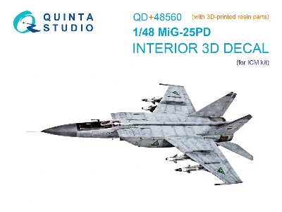 Mig-25 Pd - 3d-printed & Coloured Interior On Decal Paper With 3d-printed Resin Parts (For Icm Kits) - image 1