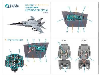 Mig-25 Pd - 3d-printed & Coloured Interior On Decal Paper With 3d-printed Resin Parts (For Icm Kits) - image 2