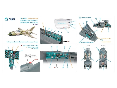 Mig-21 Bis Early Fishbed-l - 3d-printed & Coloured Interior On Decal Paper With 3d-printed Resin Parts (For Eduard Kits) - image