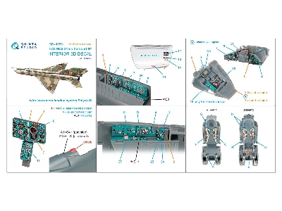 Mig-21 Bis Late Fishbed-n - 3d-printed & Coloured Interior On Decal Paper With 3d-printed Resin Parts (For Eduard Kits) - image 