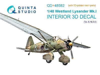 Westland Lysander Mk.I - 3d-printed & Coloured Interior On Decal Paper With 3d-printed Resin Parts (For Airfix Kits) - image 1