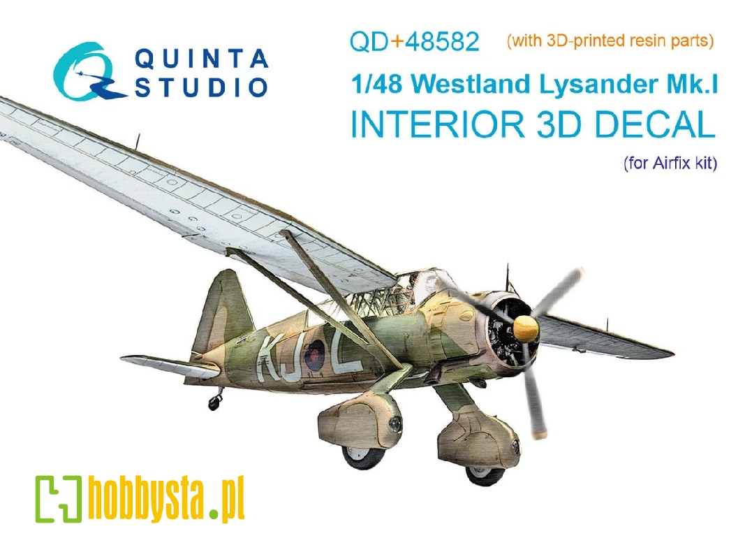Westland Lysander Mk.I - 3d-printed & Coloured Interior On Decal Paper With 3d-printed Resin Parts (For Airfix Kits) - image 1