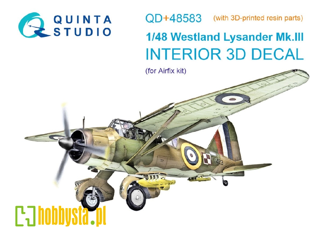 Westland Lysander Mk.Iii - 3d-printed & Coloured Interior On Decal Paper With 3d-printed Resin Parts (For Airfix Kits) - image 1