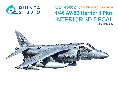 Av-8 B Harrier Ii Plus - 3d-printed & Coloured Interior With 3d-printed Resin Parts (For Uma Kits) - image 1