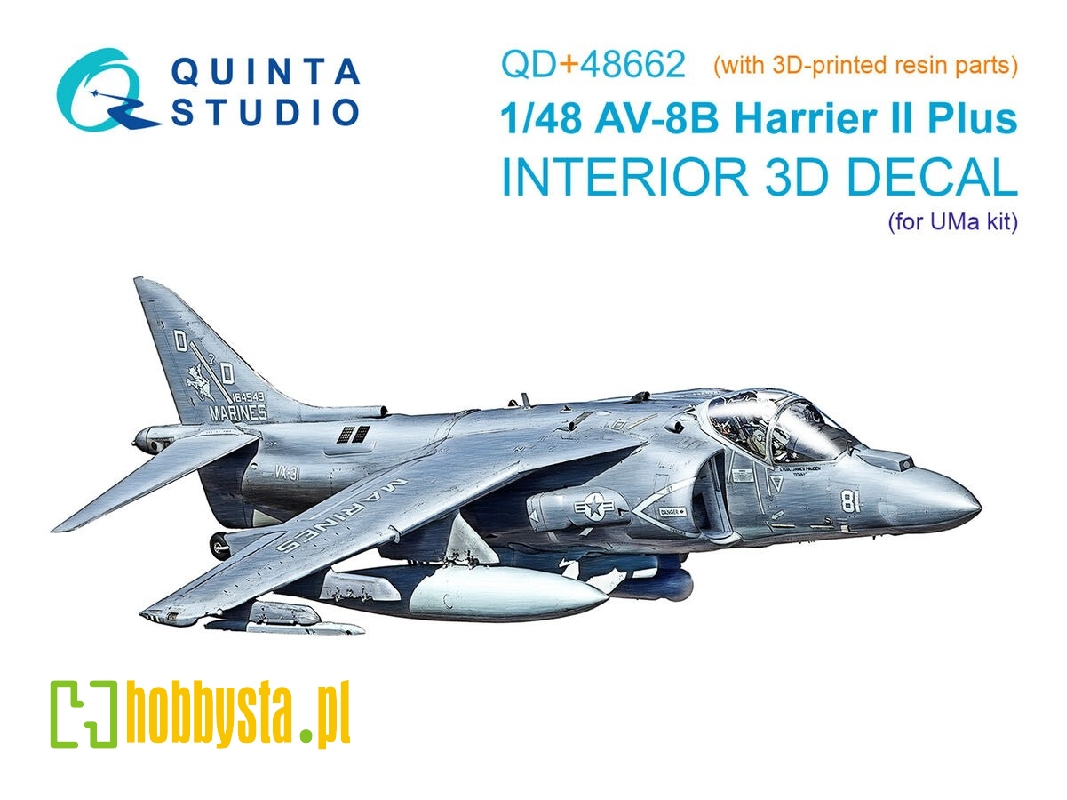 Av-8 B Harrier Ii Plus - 3d-printed & Coloured Interior With 3d-printed Resin Parts (For Uma Kits) - image 1