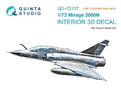 Dassault Mirage 2000 N - 3d-printed & Coloured Interior With 3d-printed Resin Part (For Dream Model Kits) - image 1