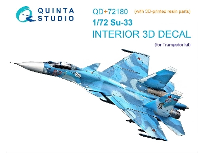 Sukhoi Su-33 - 3d-printed & Coloured Interior On Decal Paper With 3d-printed Resin Part (For Trumepter Kits) - image 1