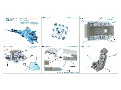 Sukhoi Su-33 - 3d-printed & Coloured Interior On Decal Paper With 3d-printed Resin Part (For Trumepter Kits) - image 2