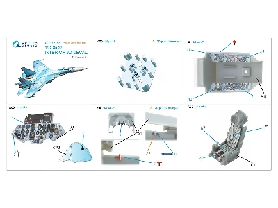 Sukhoi Su-27 - 3d-printed & Coloured Interior On Decal Paper With 3d-printed Resin Part (For Trumepter Kits) - image 2