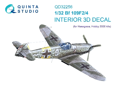Messerschmitt Bf-109 F-2 / F-4 - 3d-printed & Coloured Interior On Decal Paper (For Hasegawa And Hobby 2000 Kits) - image 2