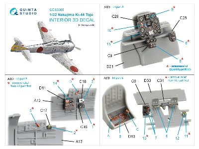 Nakajima Ki-44 Tojo - 3d-printed & Coloured Interior (For Hasegawa Kits) - image 10