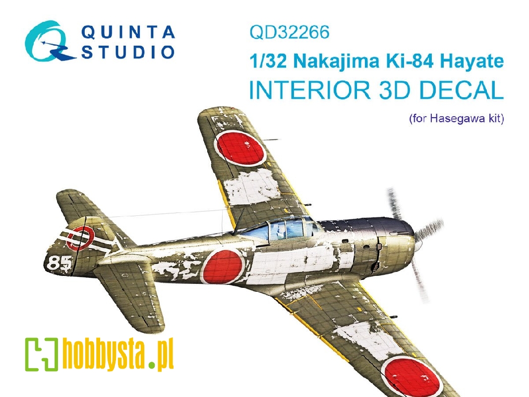 Nakajima Ki-84 Hayate - 3d-printed & Coloured Interior (For Hasegawa Kits) - image 1