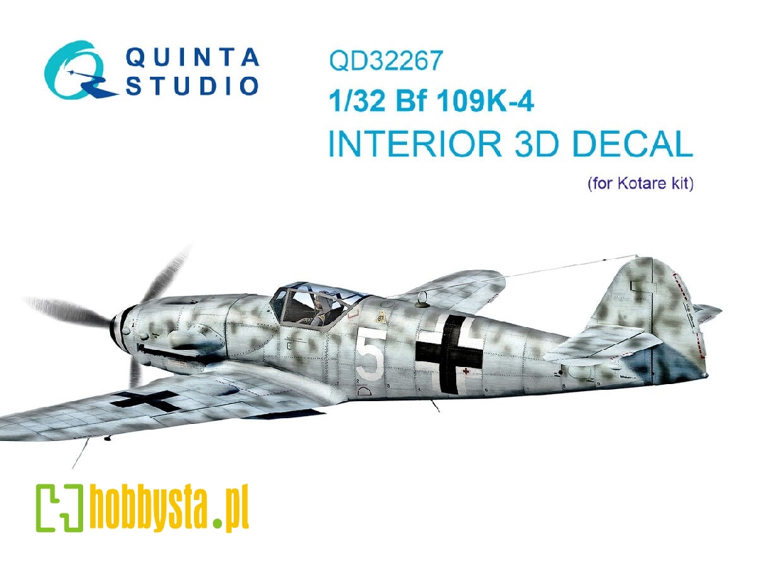 Messerschmitt Bf-109 K-4 - 3d-printed & Coloured Interior (For Kotare Kits) - image 1