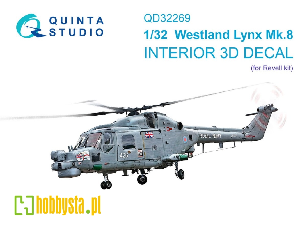 Westland Lynx Mk.8 - 3d-printed & Coloured Interior (For Revell Kits) - image 1