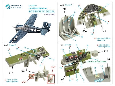Fm-2 Wildcat - 3d-printed & Coloured Interior On Decal Paper (For Hobby Boss Kits) - image 10