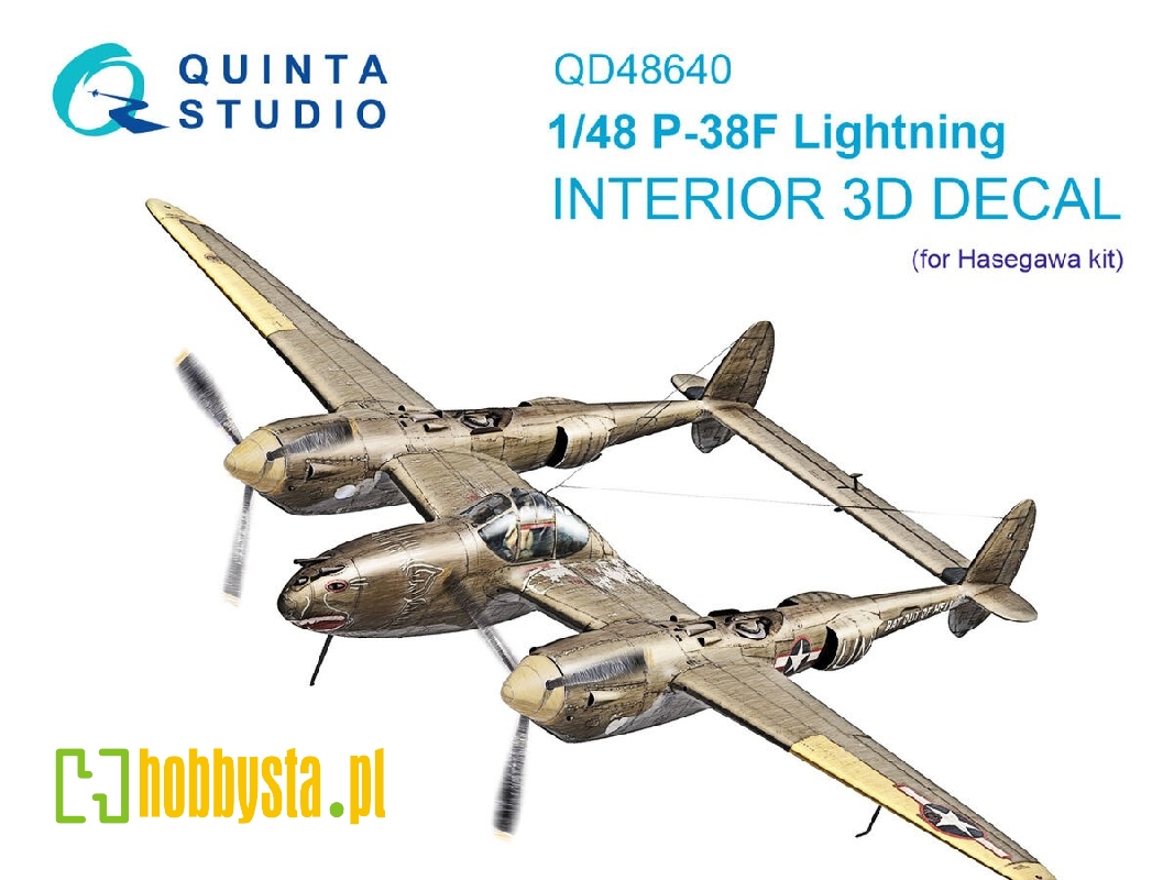 Lockheed P-38 F Lightning - 3d-printed & Coloured Interior (For Hasegawa Kits) - image 1