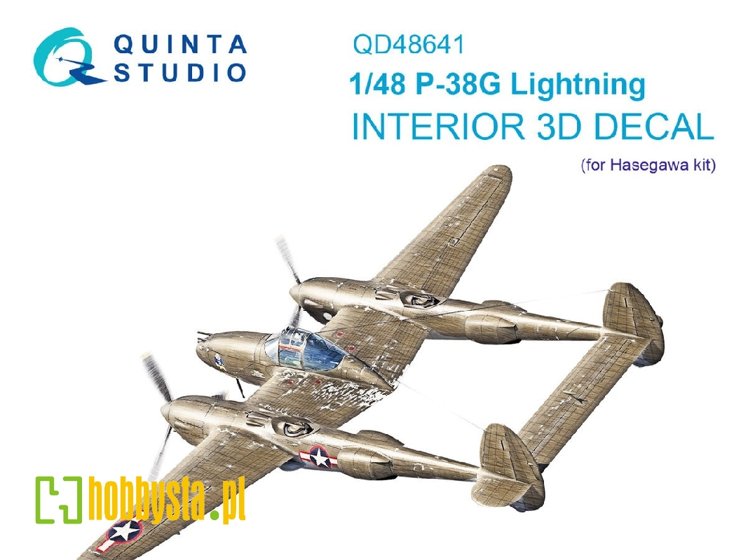 Lockheed P-38 G Lightning - 3d-printed & Coloured Interior (For Hasegawa Kits) - image 1