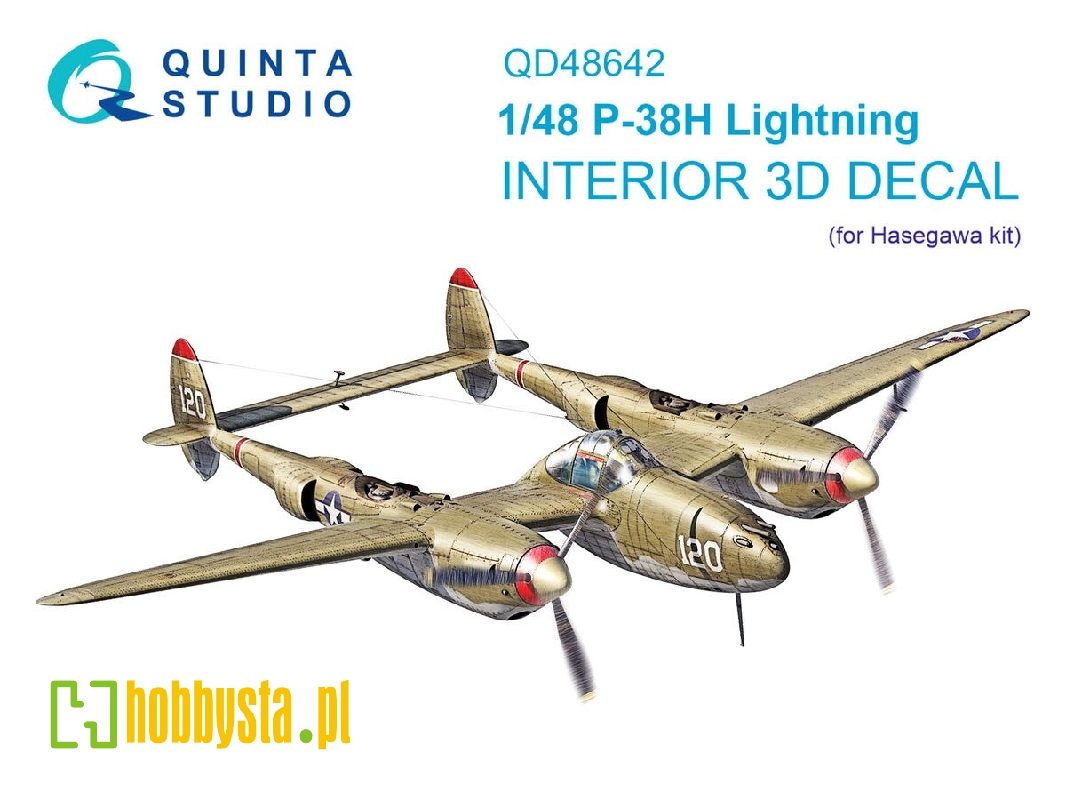 Lockheed P-38 H Lightning - 3d-printed & Coloured Interior (For Hasegawa Kits) - image 1