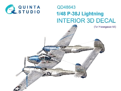 Lockheed P-38 J Lightning - 3d-printed & Coloured Interior (For Hasegawa Kits) - image 1