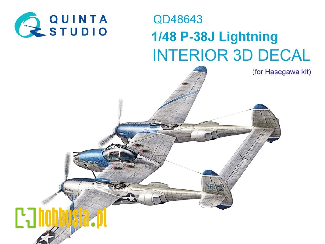 Lockheed P-38 J Lightning - 3d-printed & Coloured Interior (For Hasegawa Kits) - image 1