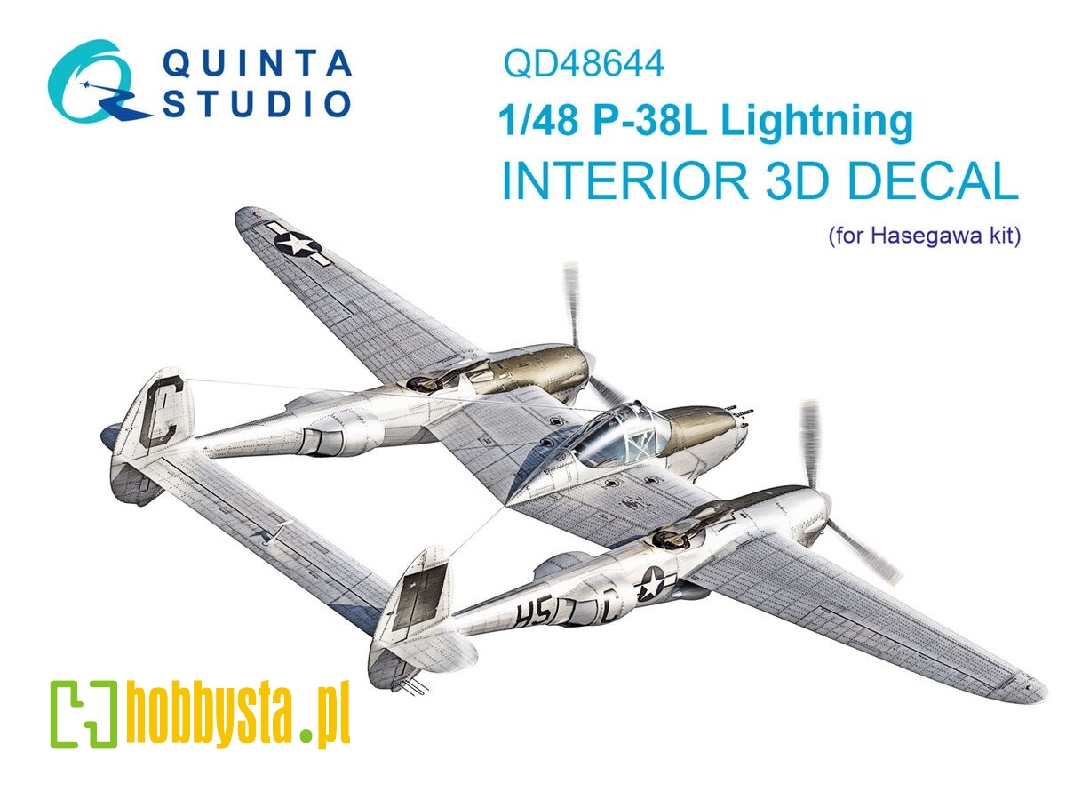 Lockheed P-38 L Lightning - 3d-printed & Coloured Interior (For Hasegawa Kits) - image 1