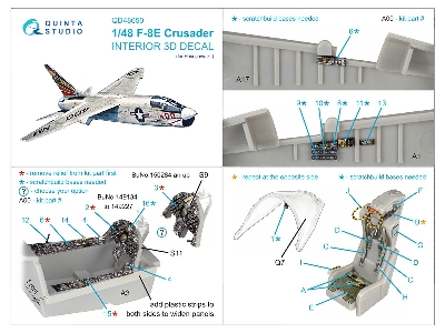 Vought F-8 E Crusader - 3d-printed & Coloured Interior (For Hasegawa And Hobby 2000 Kits) - image 9