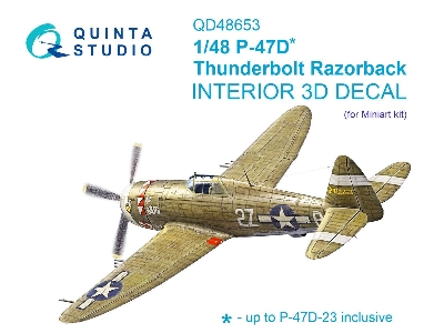 Republic P-47 D Thunderbolt Razorback - 3d-printed & Coloured Interior (For Miniart Kits) - image 1