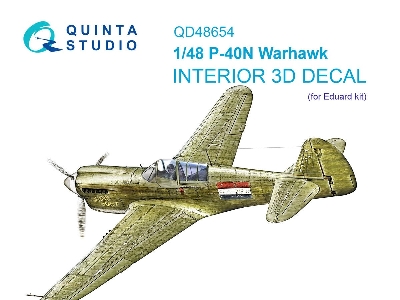 Curtiss P-40 N Warhawk - 3d-printed & Coloured Interior (For Eduard Kits) - image 1