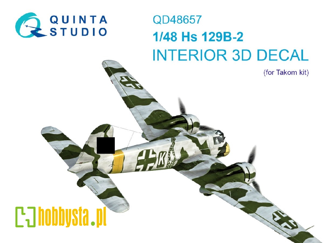 Henschel Hs-129 B-2 - 3d-printed & Coloured Interior (For Takom Kits) - image 1