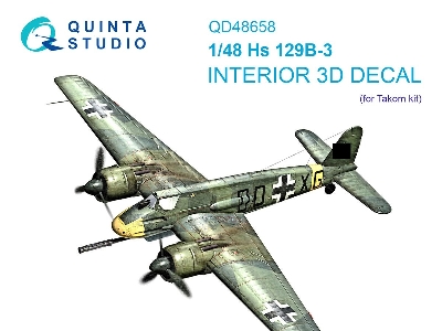Henschel Hs-129 B-3 - 3d-printed & Coloured Interior (For Takom Kits) - image 1
