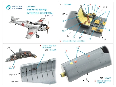 Nakajima Ki-115 Tsurugi - 3d-printed & Coloured Interior (For Eduard Kits) - image 10