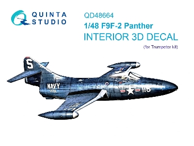 Grumman F9f-2 Panther - 3d-printed & Coloured Interior (For Trumpeter Kits) - image 1