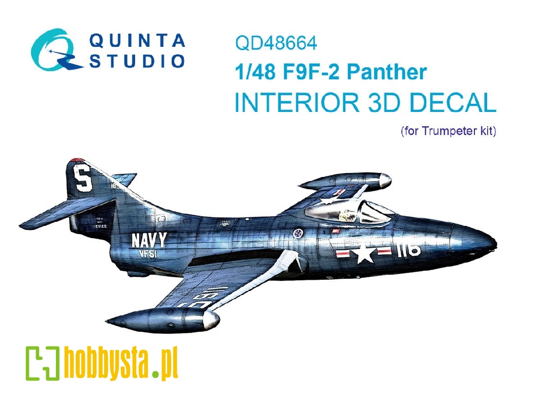 Grumman F9f-2 Panther - 3d-printed & Coloured Interior (For Trumpeter Kits) - image 1