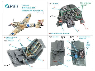 Avia S-199 - 3d-printed & Coloured Interior (For Eduard Kits) - image 10