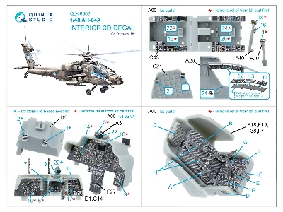 Ah-64 A Apache - 3d-printed & Coloured Interior (For Trumpeter Kits) - image 3