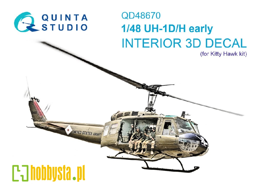 Bell Uh-1 D Early / H Early - 3d-printed & Coloured Interior (For Kitty Hawk Kits) - image 1