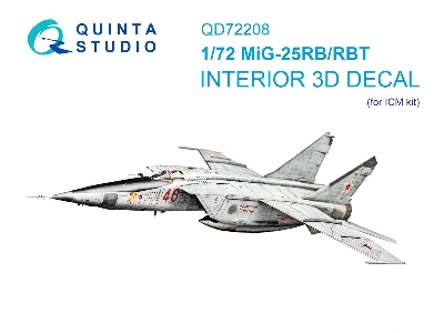 Mig-25 Rb / Rbt - 3d-printed & Coloured Interior On Decal Paper (For Icm Kits) - image 2